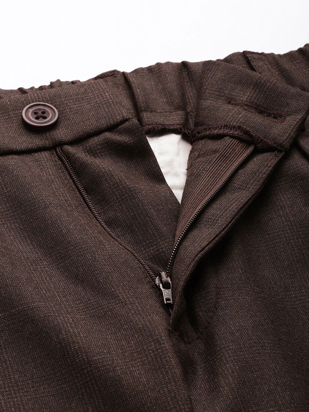The Indian Garage Co. X Luxe Men Relaxed Straight Fit Textured Pleated Formal Trousers