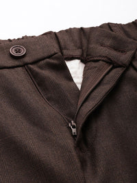 The Indian Garage Co. X Luxe Men Relaxed Straight Fit Textured Pleated Formal Trousers