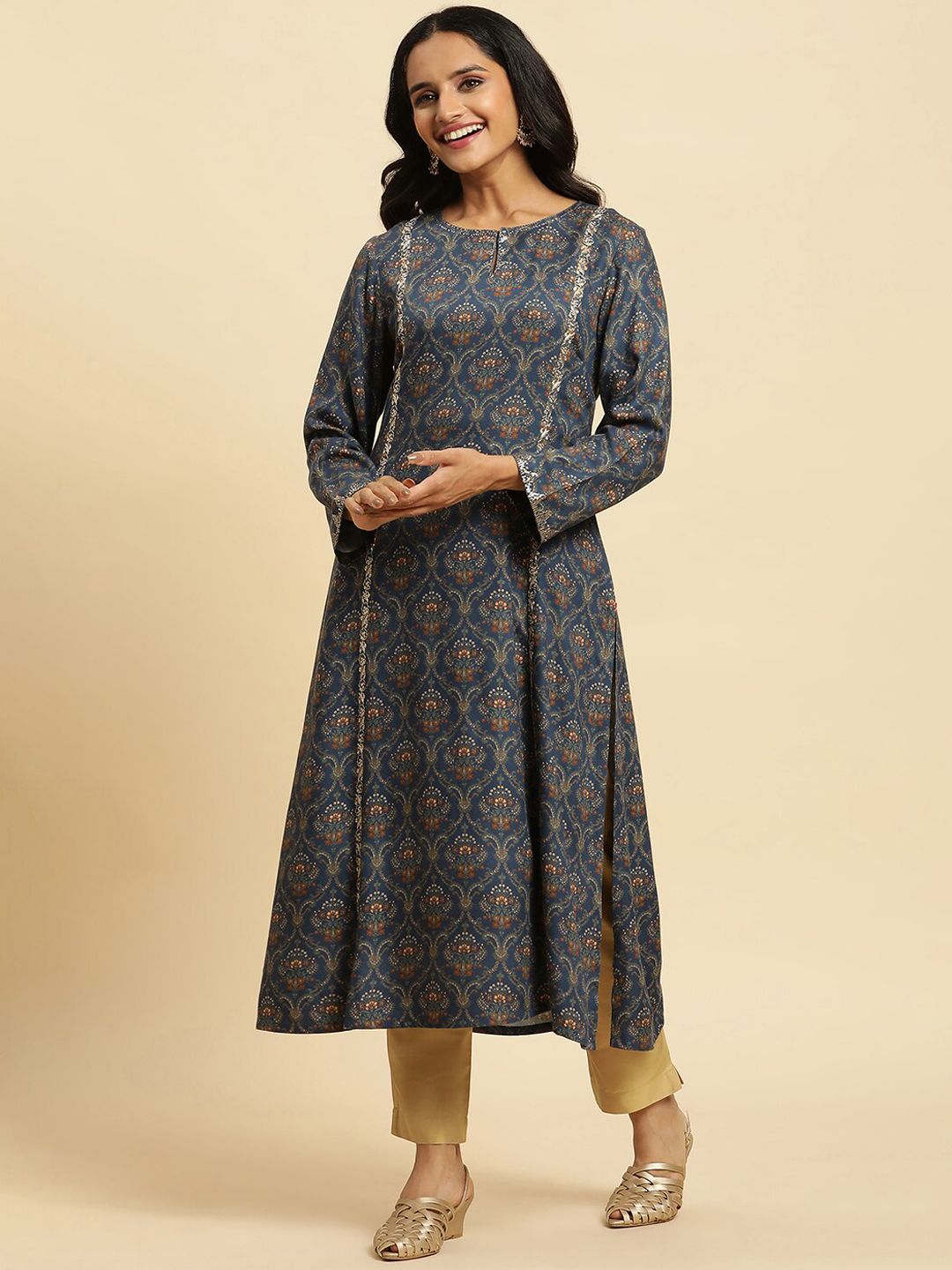 W Floral Printed A Line Kurta