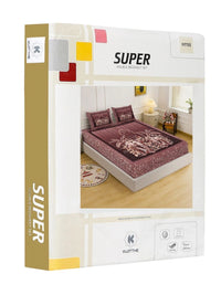 KLOTTHE Rust & Pink 400 TC King Bedsheet with 2 Pillow Covers