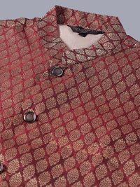 SOJANYA Embroidered Straight Kurta With Churidar And Nehru Jacket