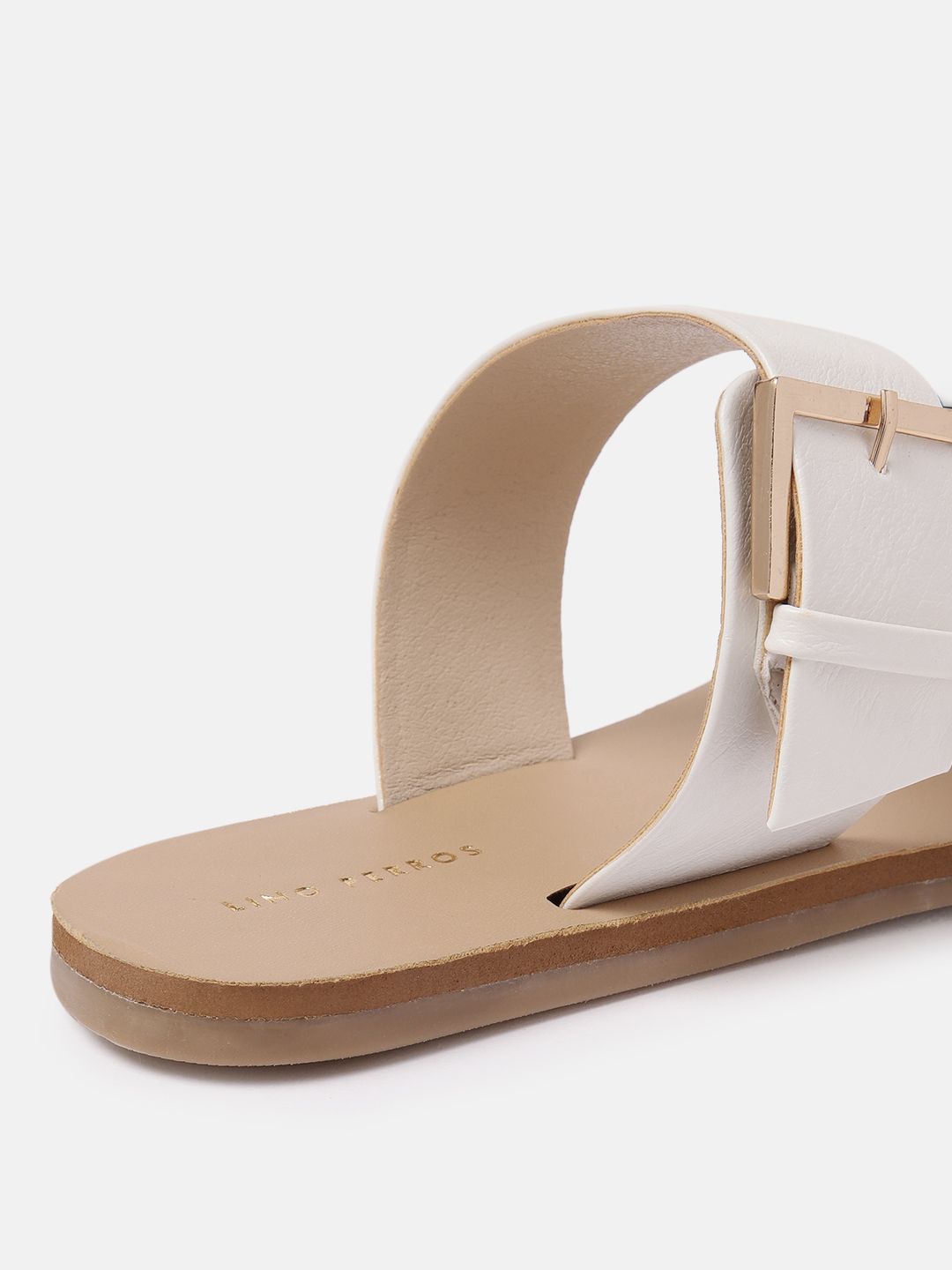 Lino Perros Women Open Toe Flats with Buckle Detail