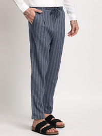 THE BEAR HOUSE Men Striped Tapered Fit Trousers