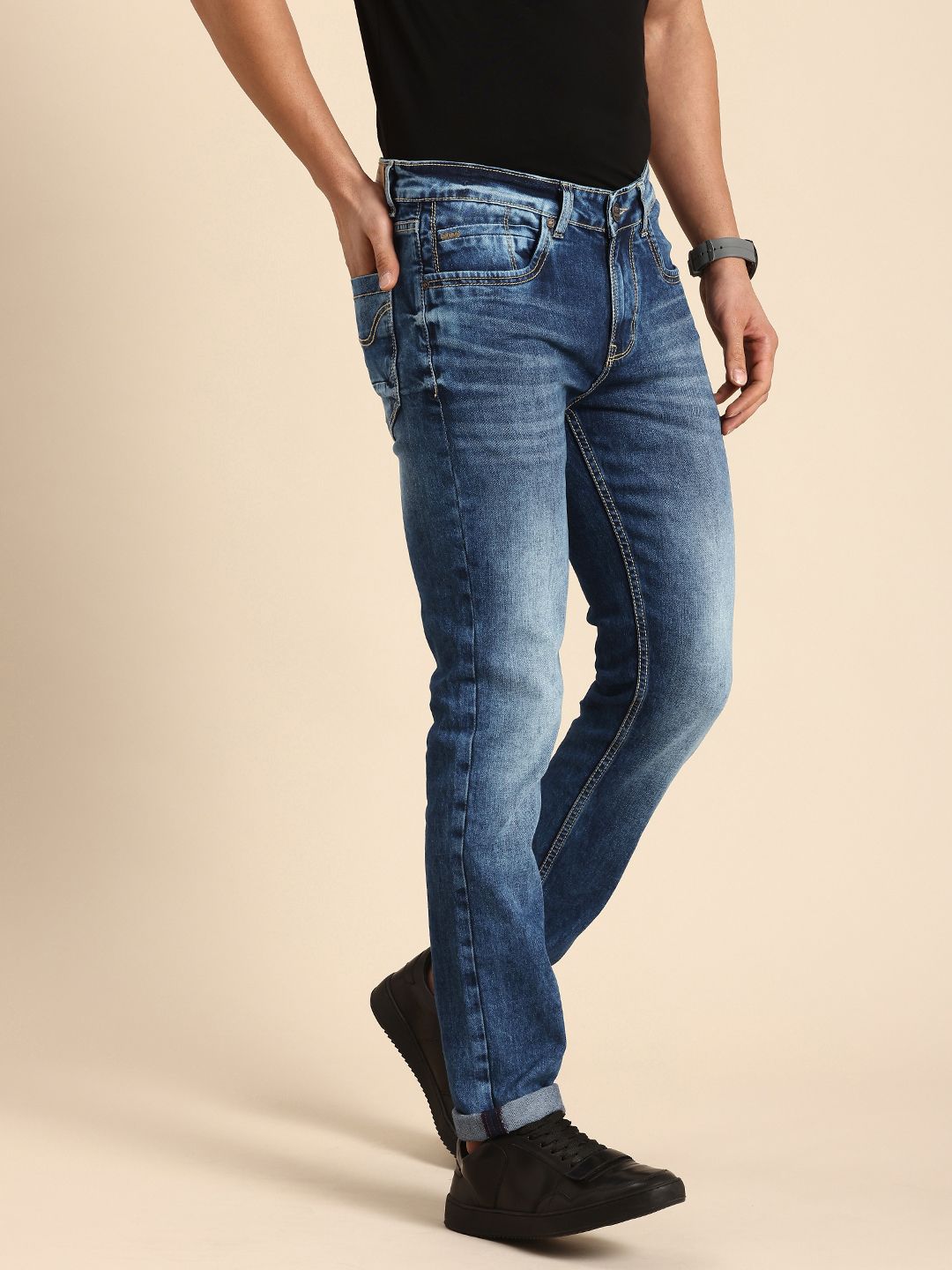 Being Human Men Skinny Fit Heavy Fade Stretchable Jeans