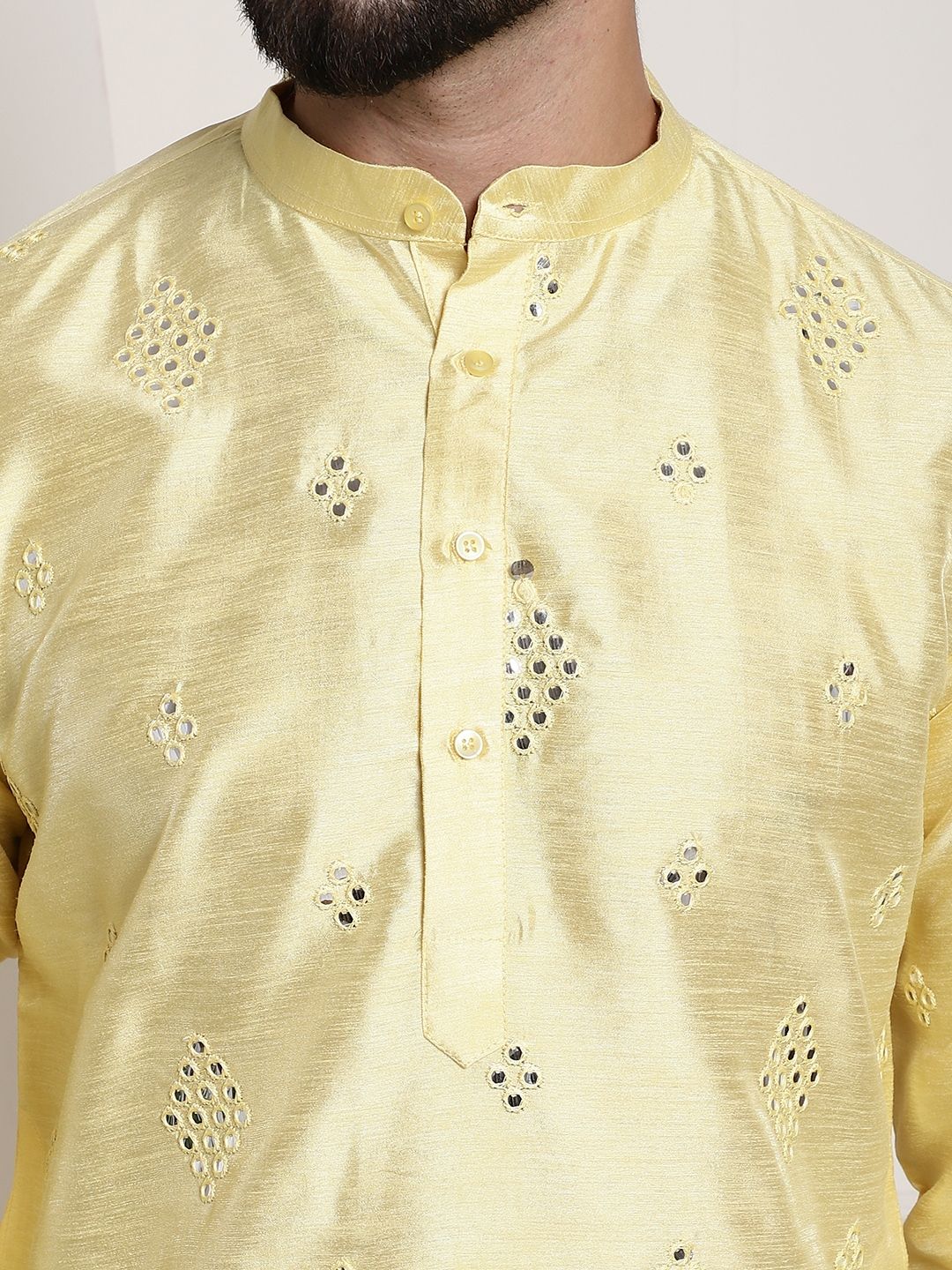 SOJANYA Geometric Embroidered Regular Kurta With Churidar