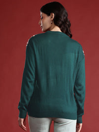 all about you Floral Design Pullover Sweaters