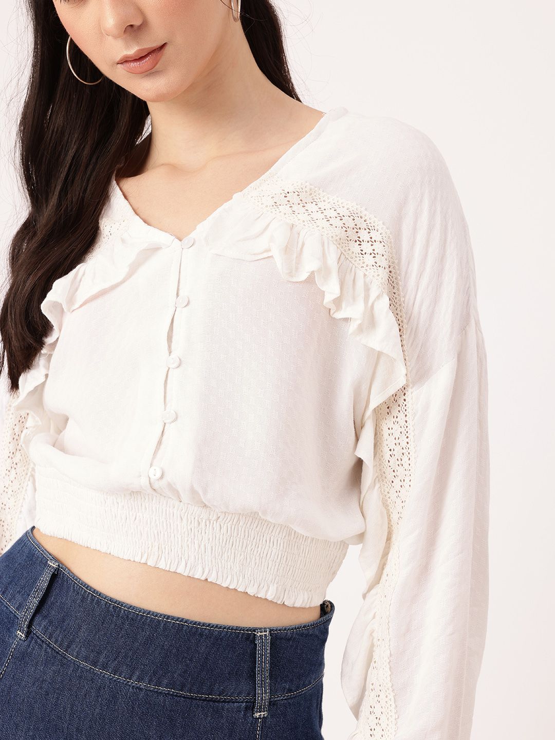 DressBerry Everyday Essential Ruffled Blouson Top