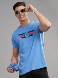 ADRO Men Printed Raw Edge T-shirt