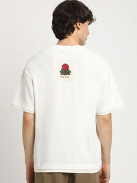 THE BEAR HOUSE Oversized Applique Design Crew Neck T-shirt