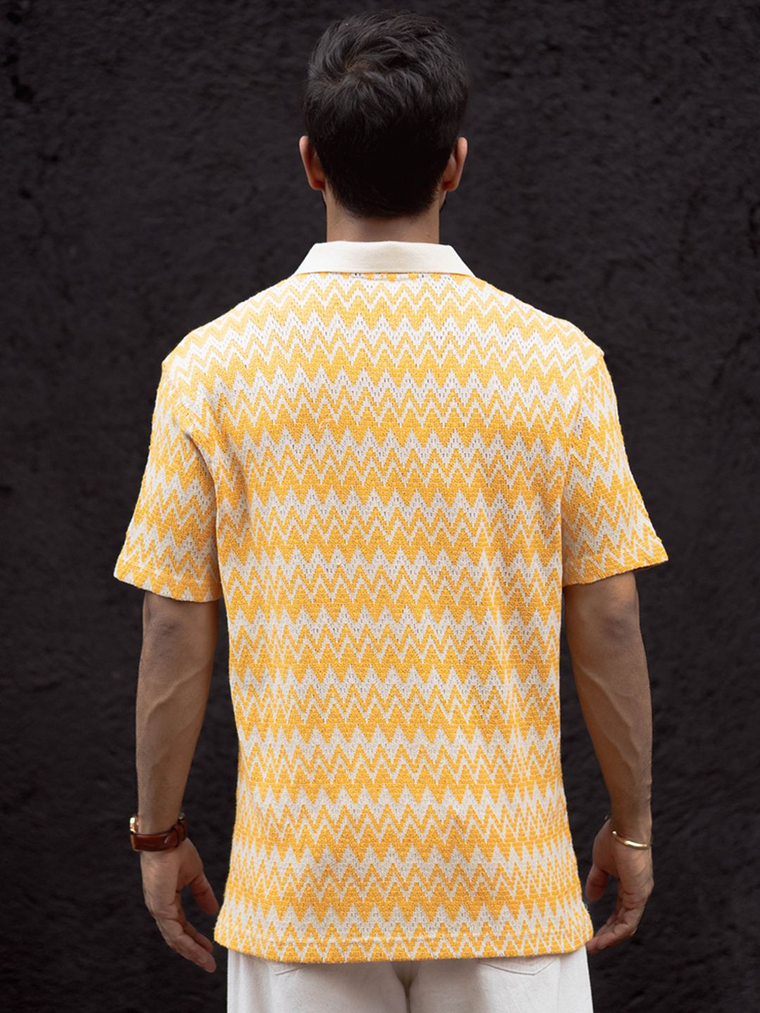 Powerlook Men Striped Polo Collar T-shirt