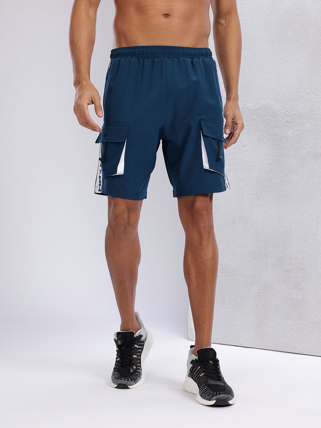 HRX by Hrithik Roshan Men Typography Printed Mid-Rise Cargo-Style Training Shorts