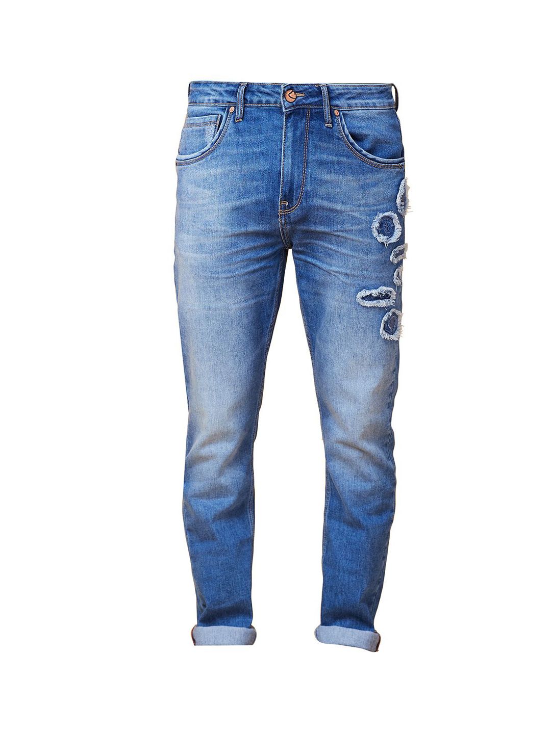 Being Human Men Slim Fit Mildly Distressed Heavy Fade Stretchable Jeans