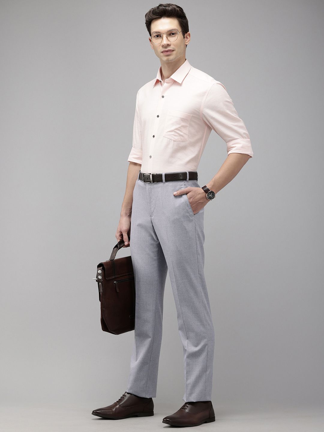 Park Avenue Men Striped Formal Trousers