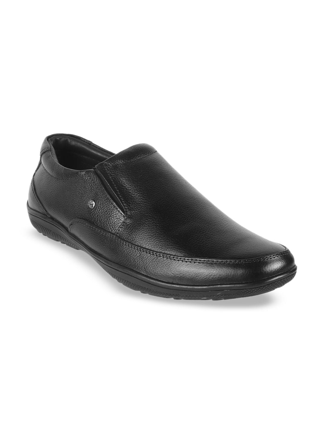 Metro Men Textured Leather Slip-On Shoes