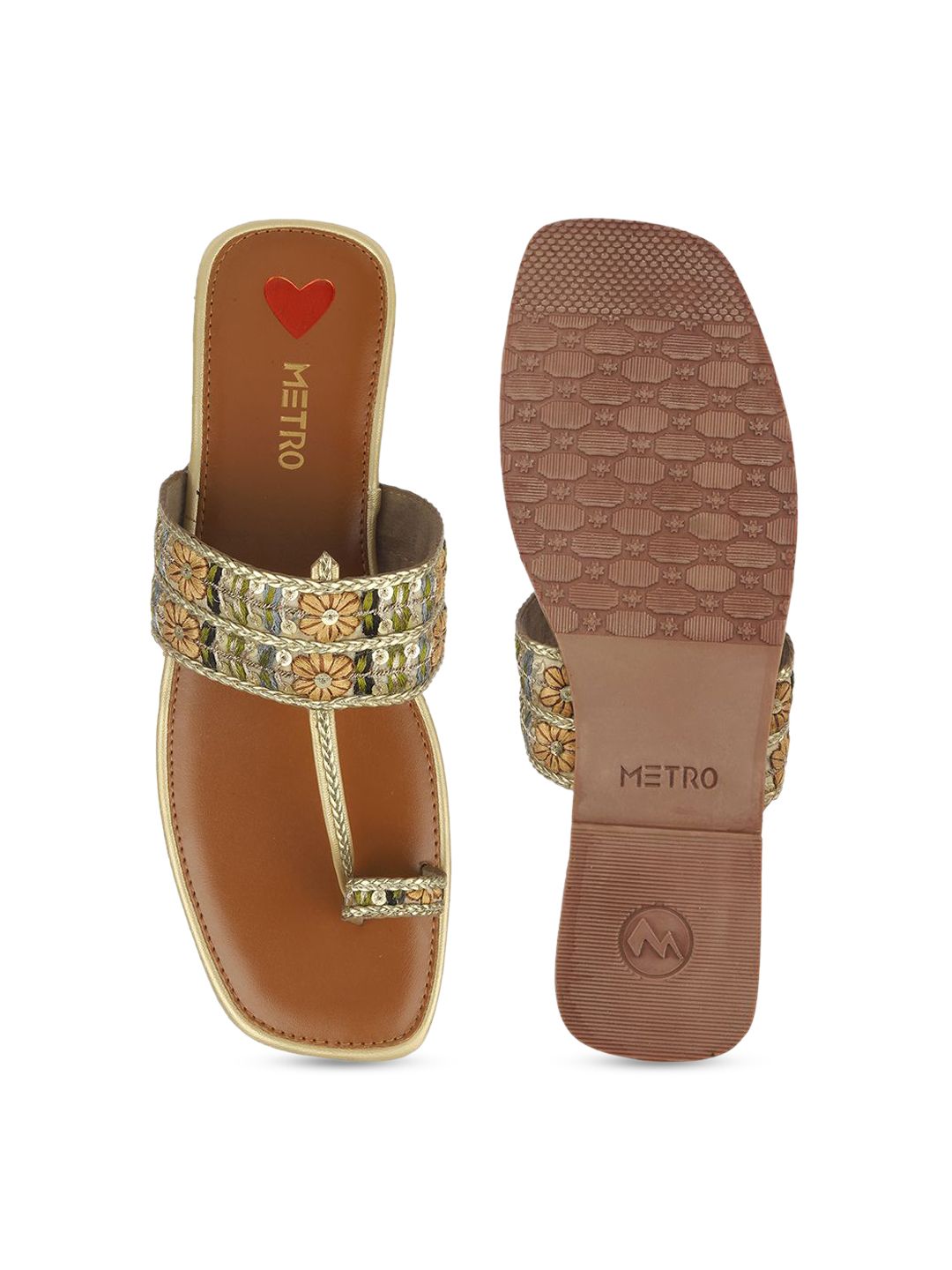 Metro Women Embellished One Toe Flats