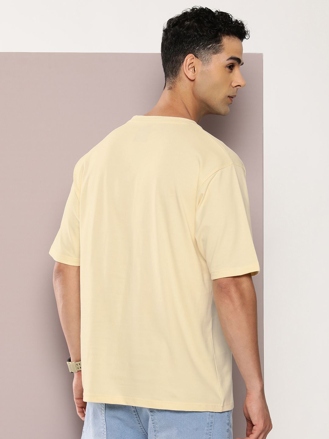 DILLINGER Men Graphic Printed Oversized Drop-Shoulder Sleeves Pure Cotton T-shirt