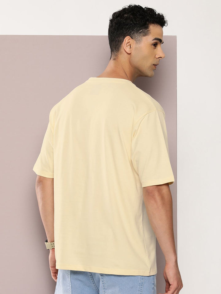 DILLINGER Men Graphic Printed Oversized Drop-Shoulder Sleeves Pure Cotton T-shirt