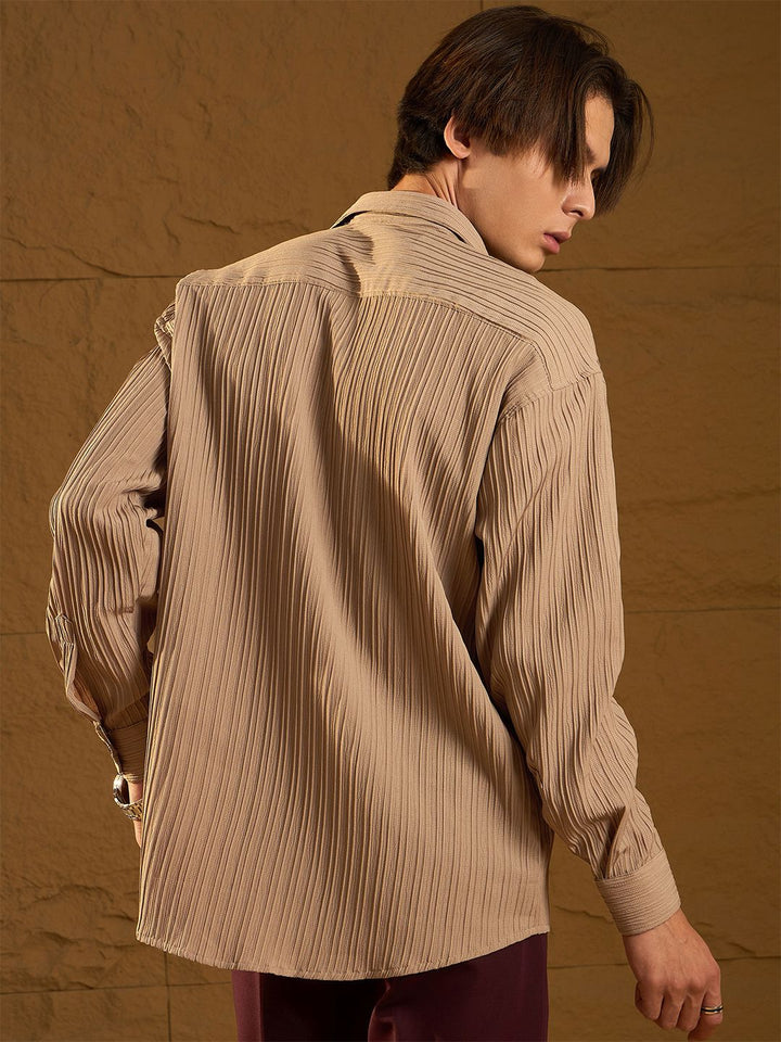 DENNISON Men Drop Shoulder Oversized Textured Shirt