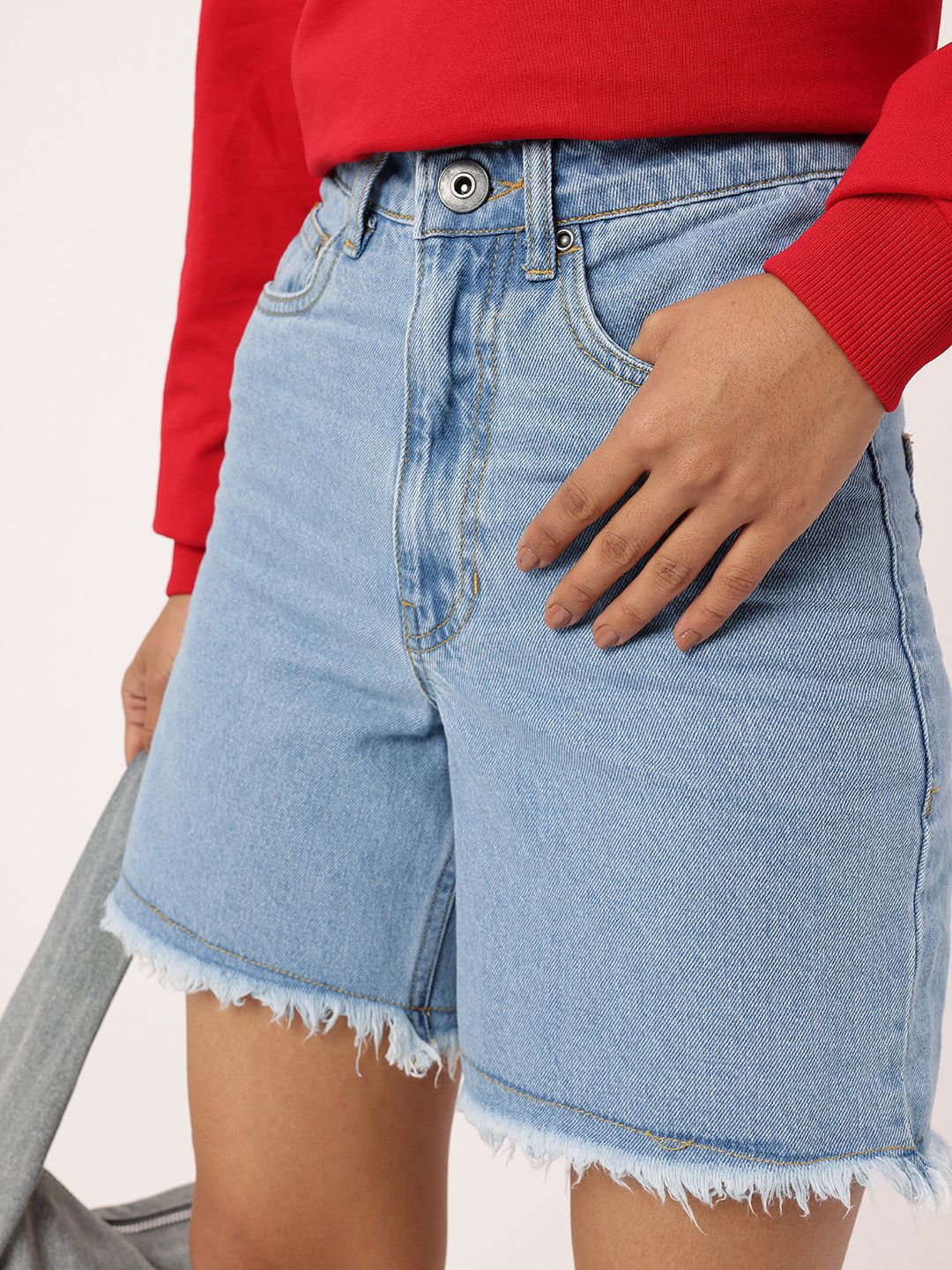 DressBerry Women Street Cool Frayed Denim Shorts