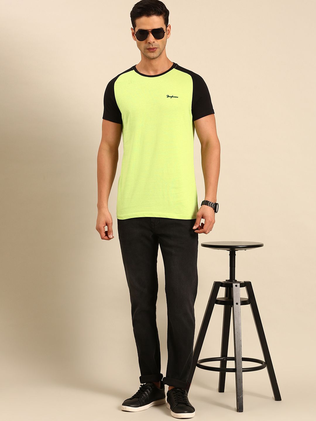 Being Human Pure Cotton Solid Casual T-shirt