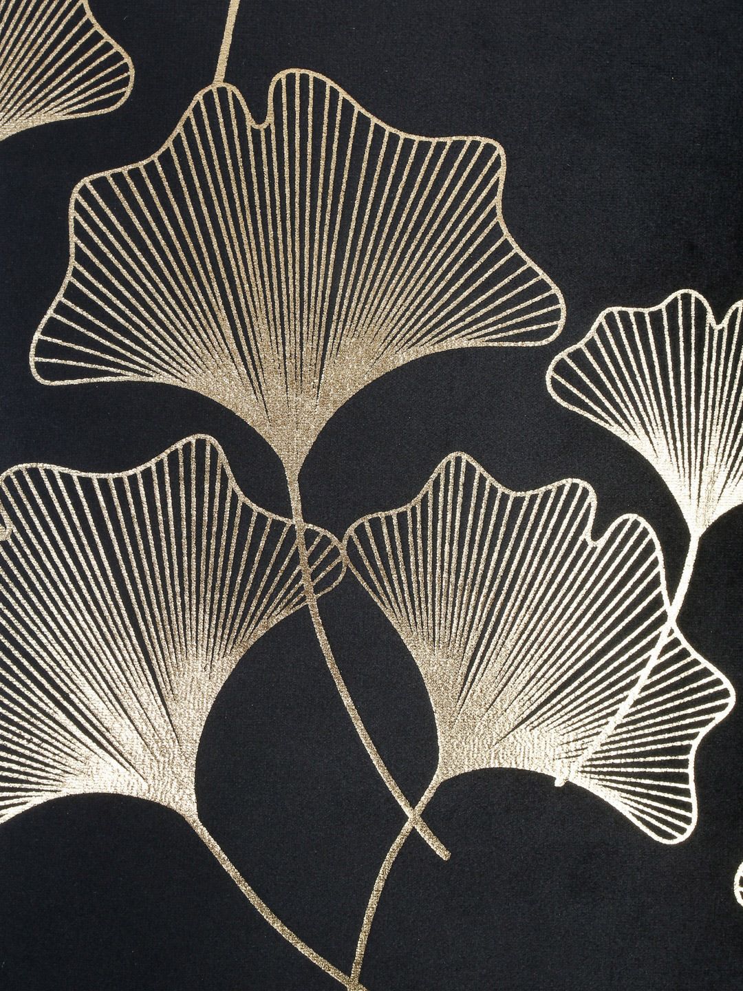 HOSTA HOMES Black & Gold Set of 5 Floral Velvet Square Cushion Covers