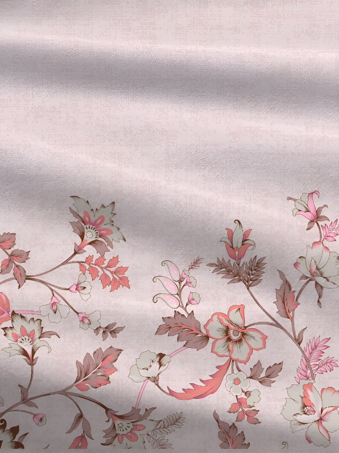 MYTRIDENT White & Peach 2 Pieces Floral Pure Cotton Rectangle Pillow Covers