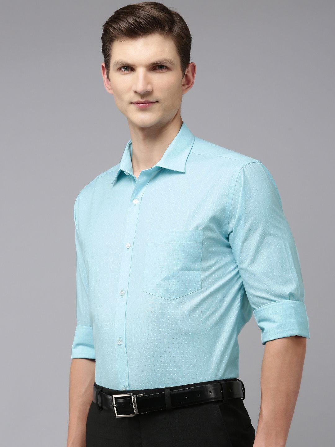 Park Avenue Self Design Slim Fit Formal Shirt