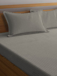 KLOTTHE Beige Striped Dilengkapi 300 TC King Cadar Halus dengan 2 Sarung Bantal-250X225 sm
