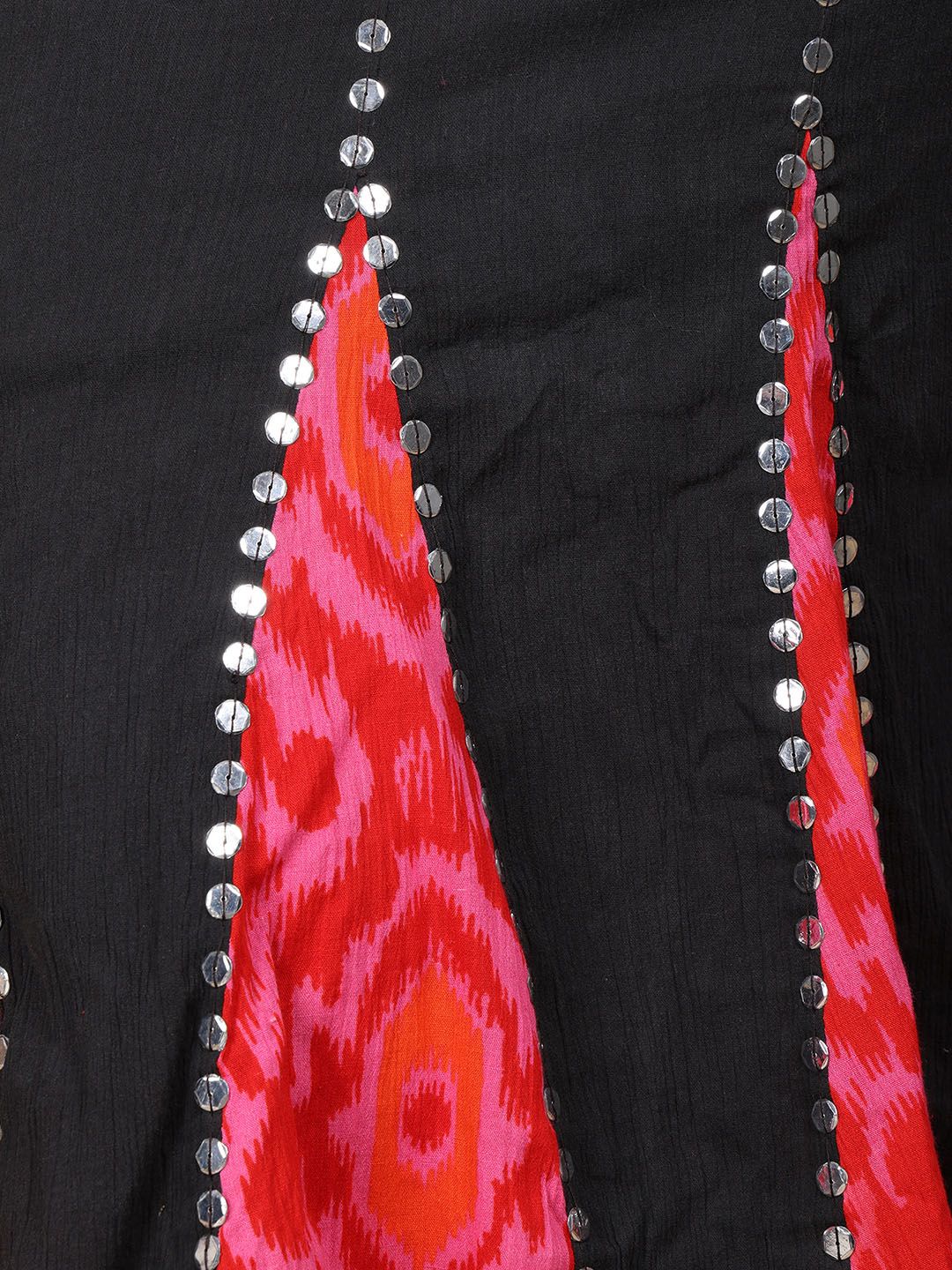 Exotic India Colourblocked Pure Cotton Midi  Skirts