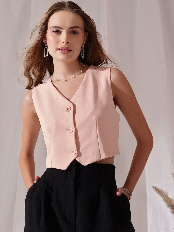 STREET 9 V-Neck Sleeveless Waistcoat