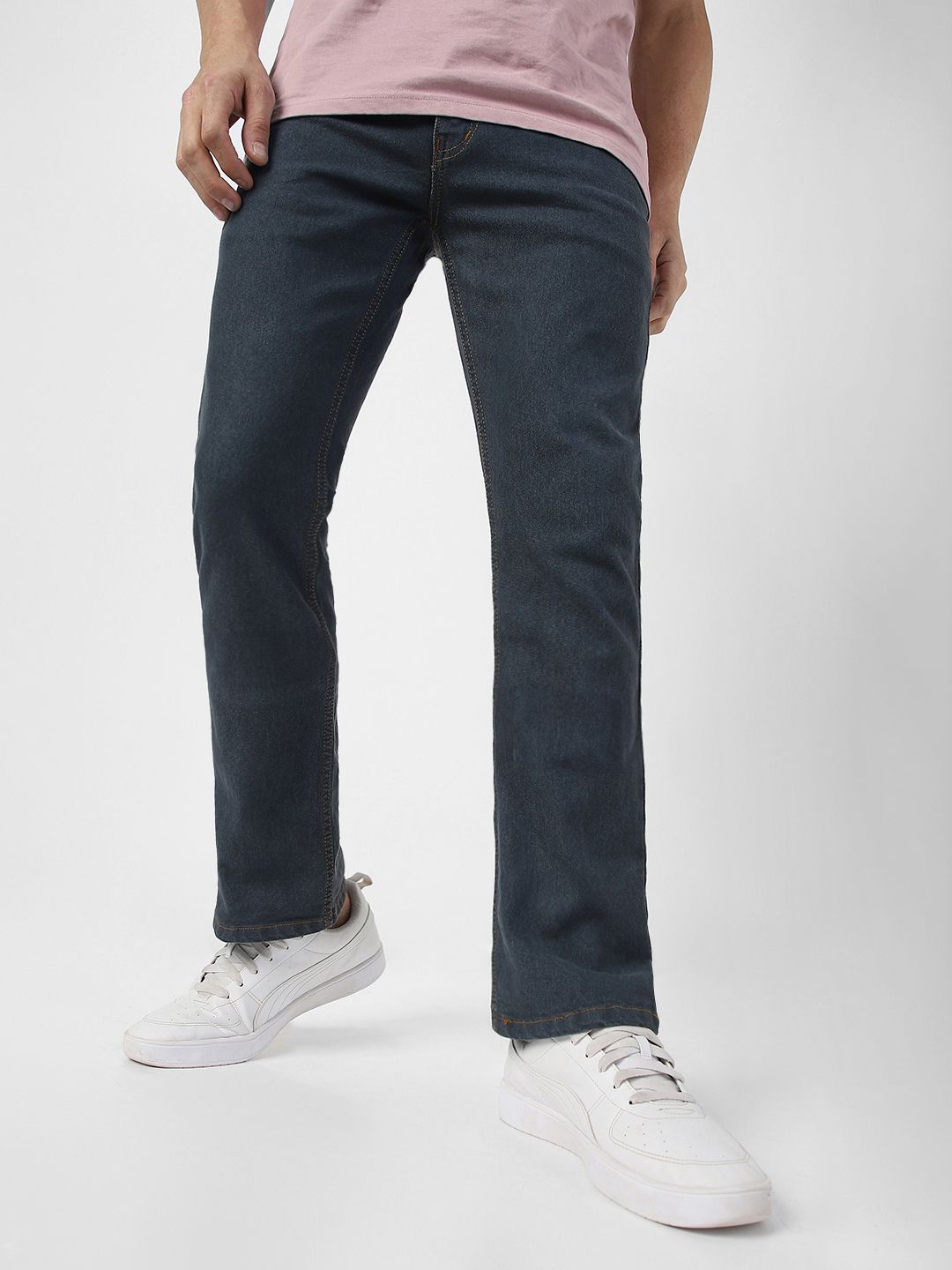 Urbano Fashion Men Mid Rise Light Fade Stretchable Bootcut Jeans
