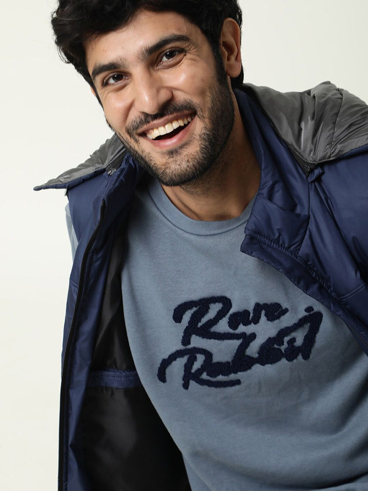 RARE RABBIT Men Fern Slim Fit Embroide Sweatshirt