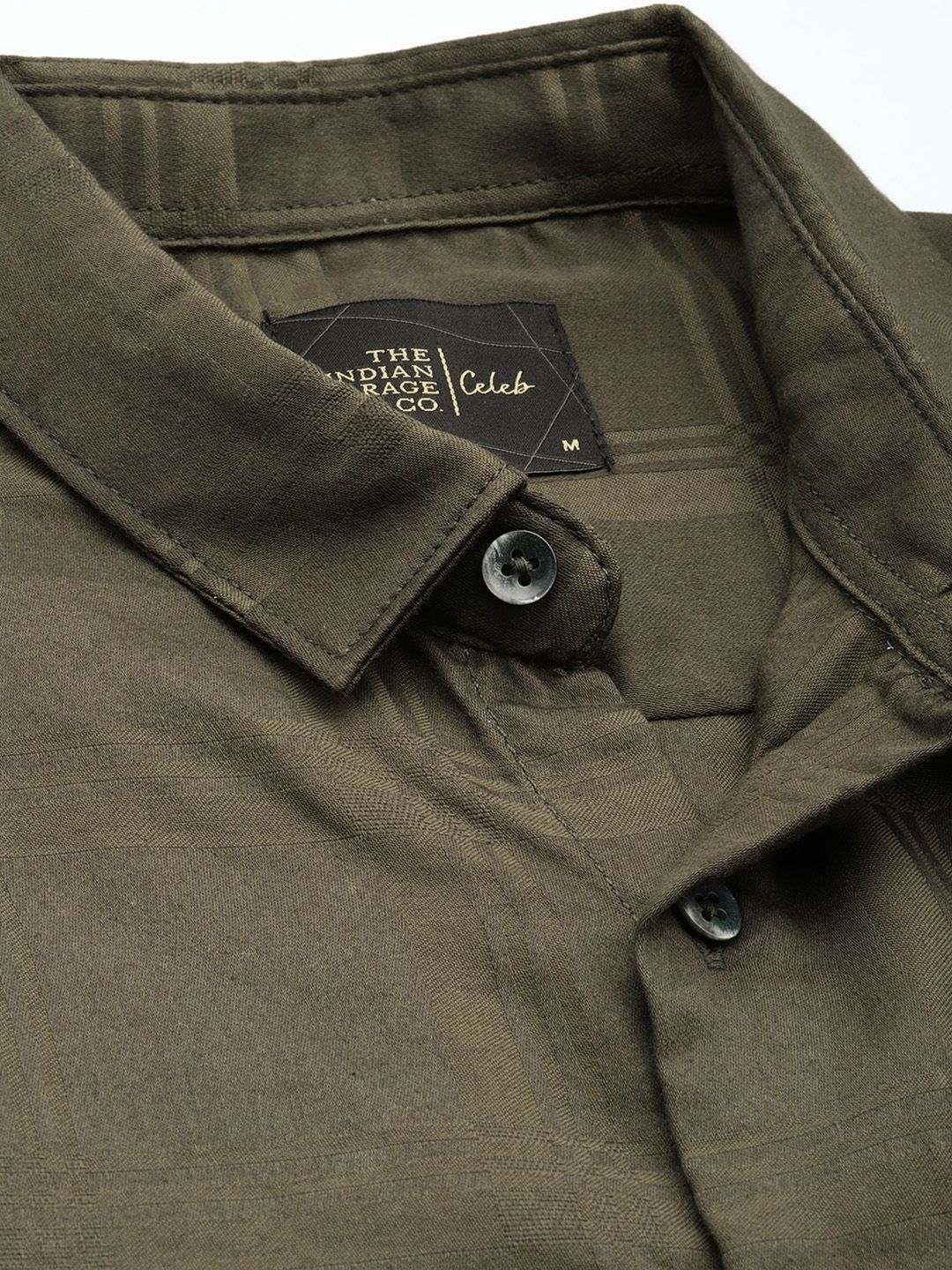 The Indian Garage Co Men Slim Fit Textured Dobby Party Shirt
