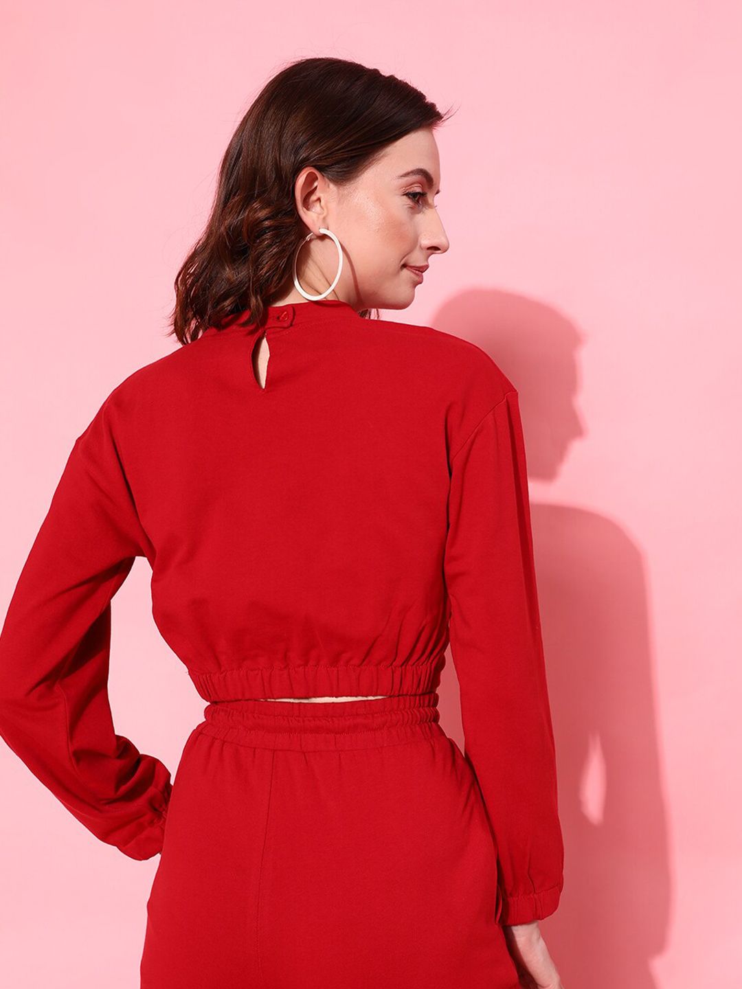 STREET 9 Women Charming Red Solid Sweatshirt