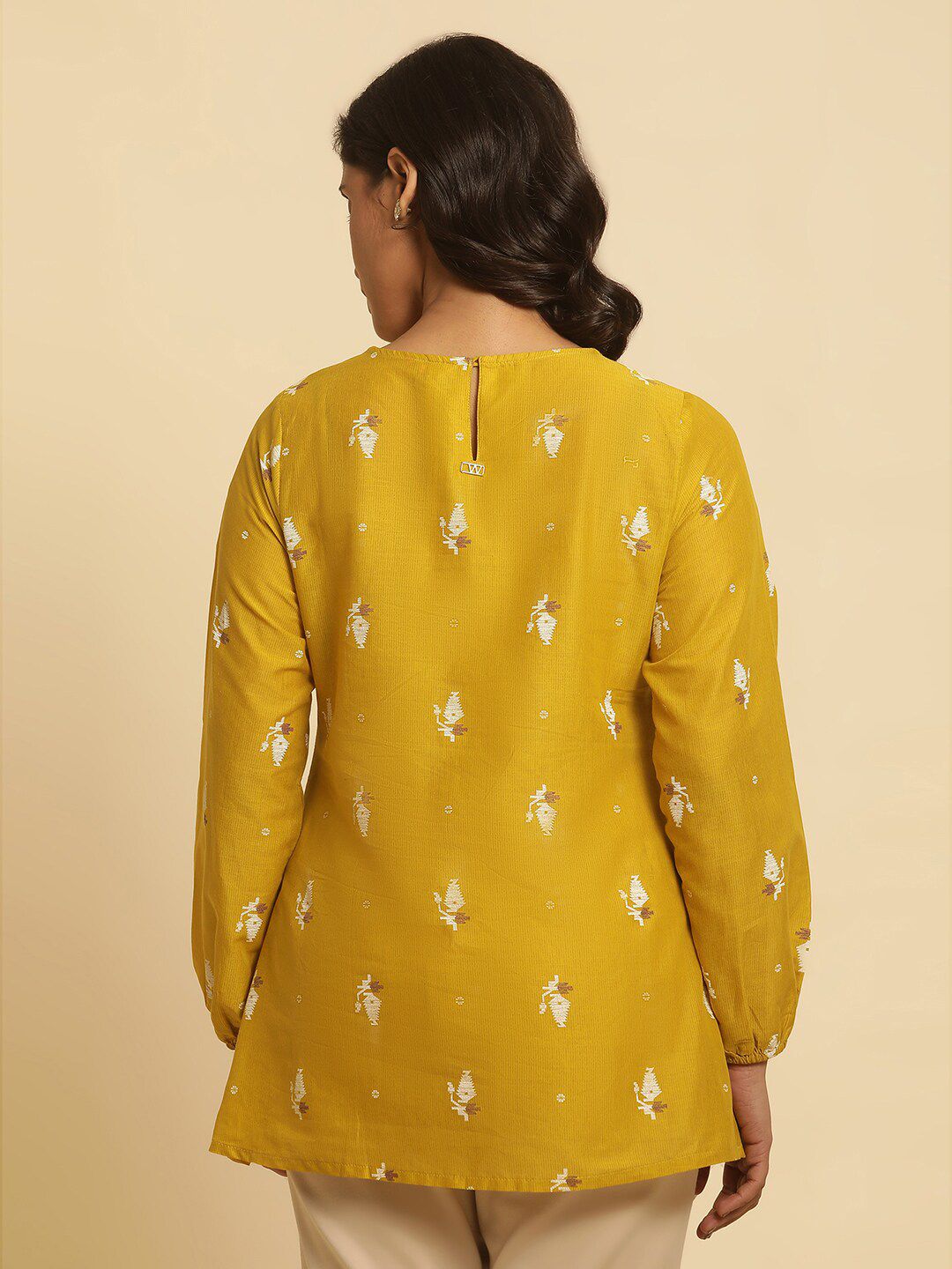 W Ethnic Motifs Printed Pure Cotton A-Line Top