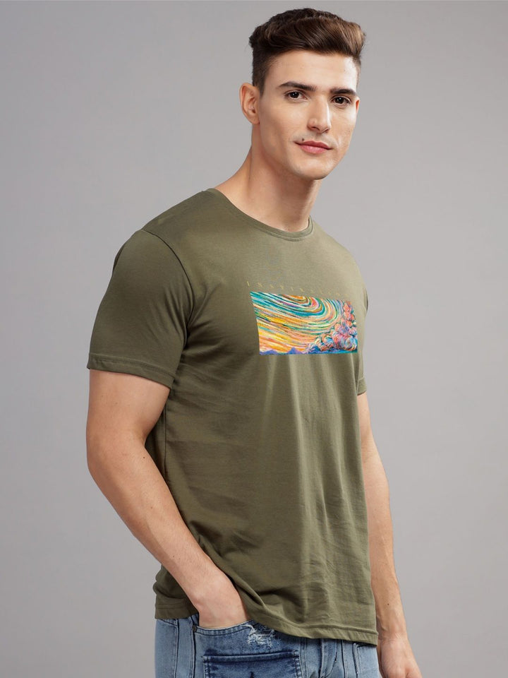 ADRO Typography Printed Round Neck Pure Cotton T-shirt