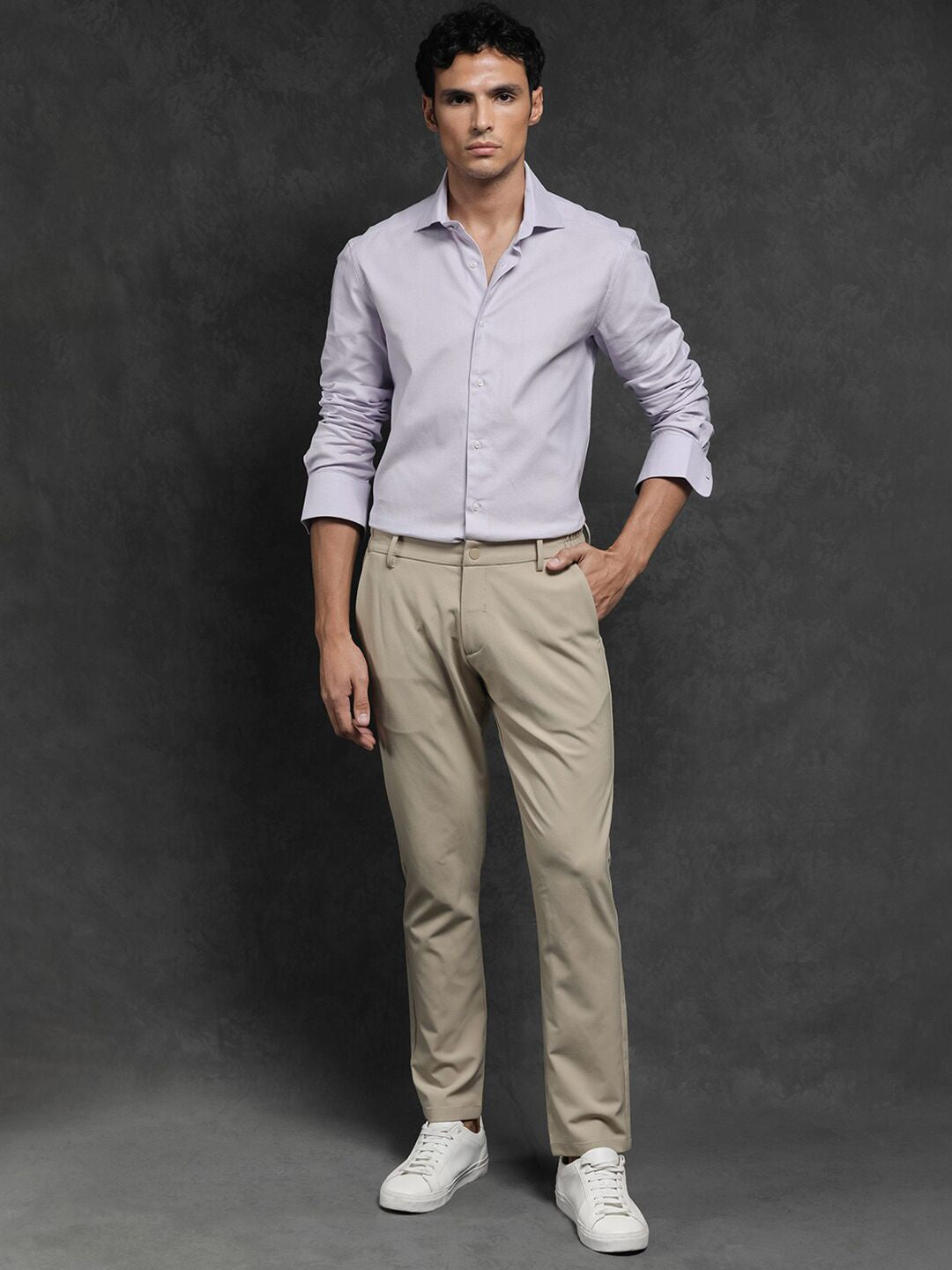 RARE RABBIT Men Comb-1 Slim Fit Textured Cotton Shirt