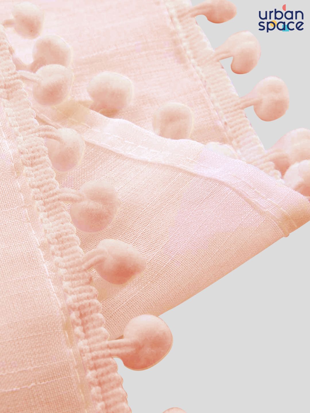 URBAN SPACE Set of 2 Pink Solid Window Curtains