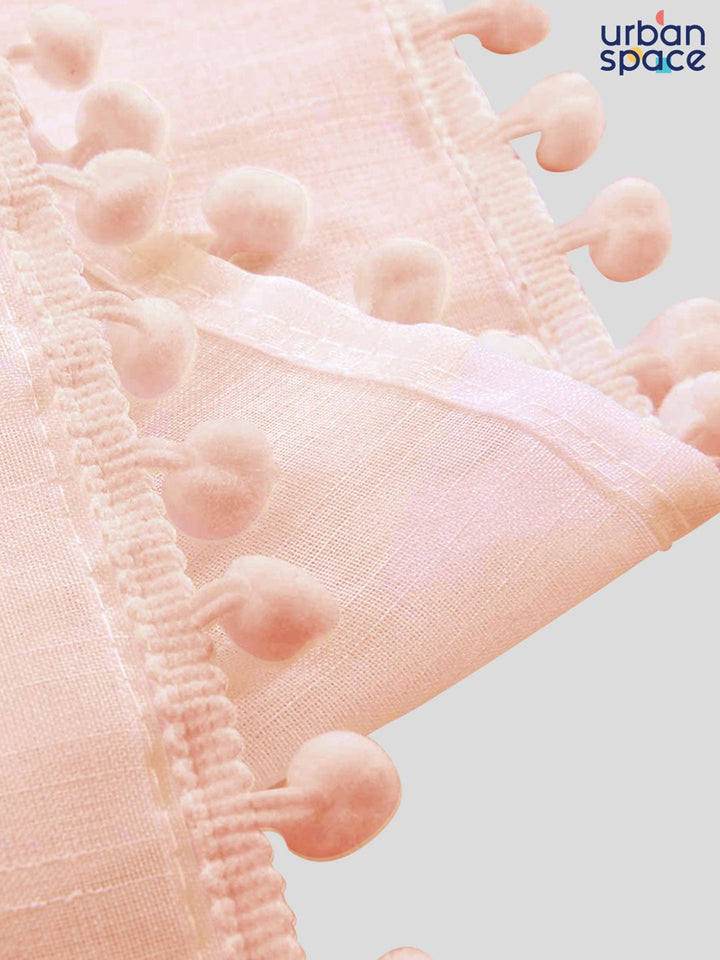 URBAN SPACE Set of 2 Pink Solid Window Curtains