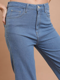 Basics By Tokyo Talkies Women Blue Flared Stretchable Jeans