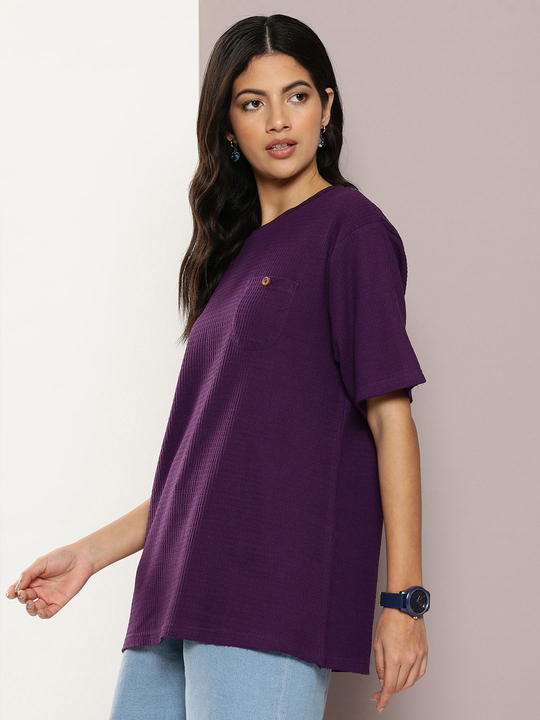 DILLINGER Women Pure Cotton  Oversized T-shirt