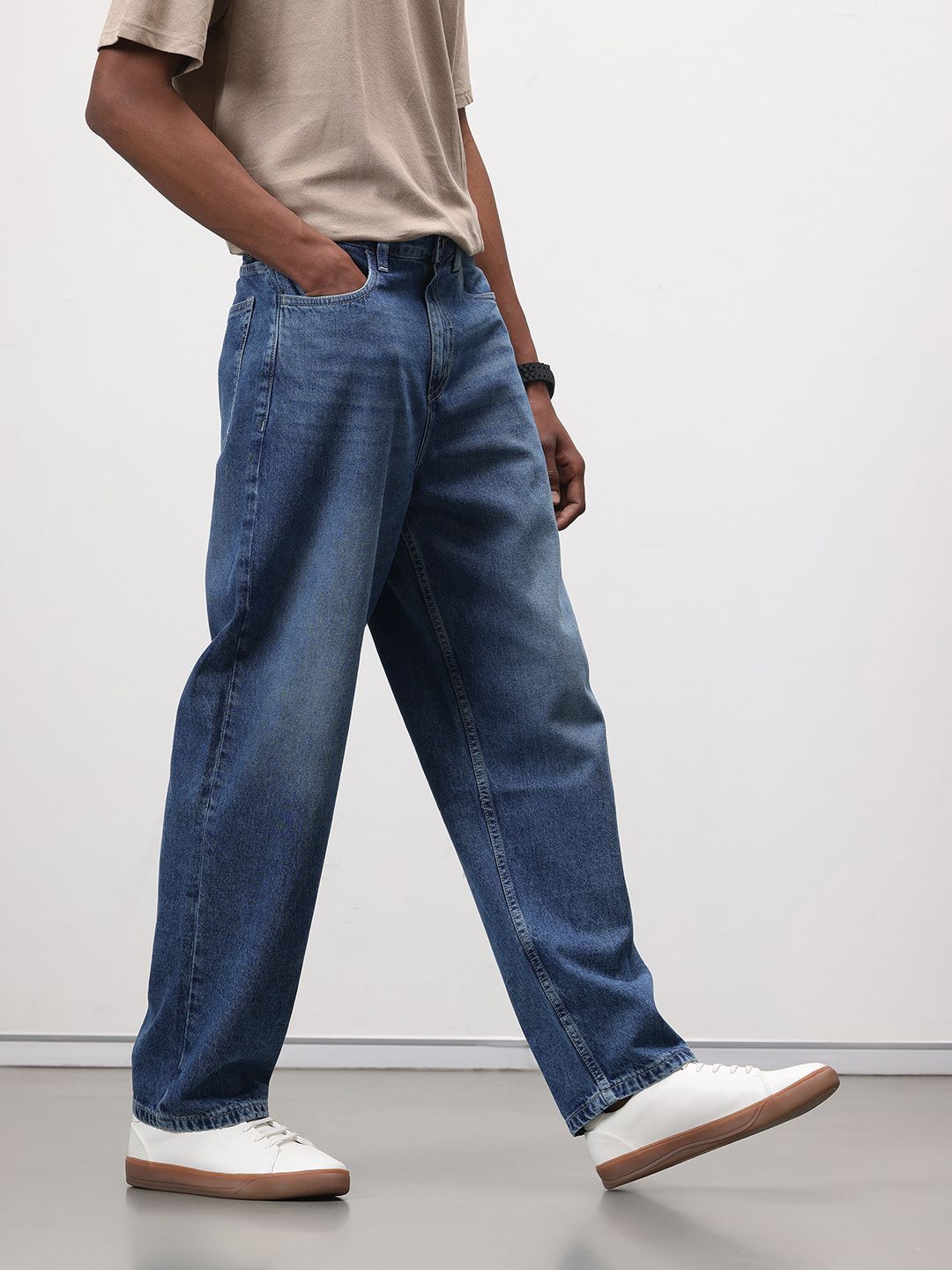 ether Men Light Fade Baggy Jeans
