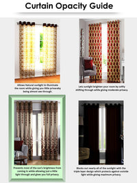 Story@home Nature Grey & White 2 Pieces Floral Printed Window Curtains