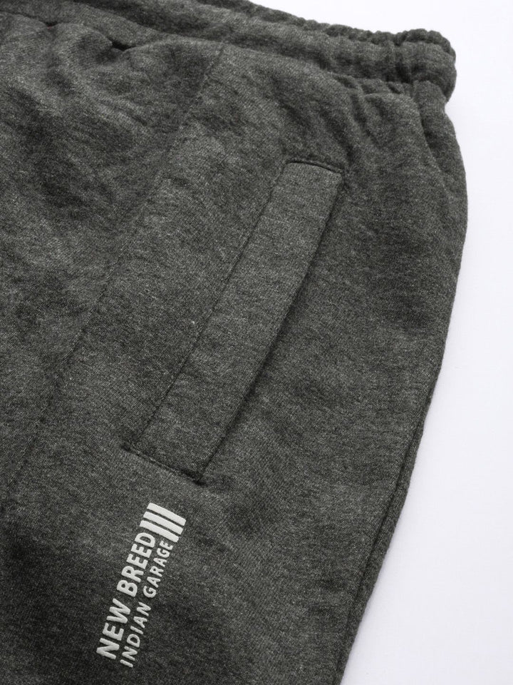 The Indian Garage Co Men Grey Solid Slim Fit Jogger