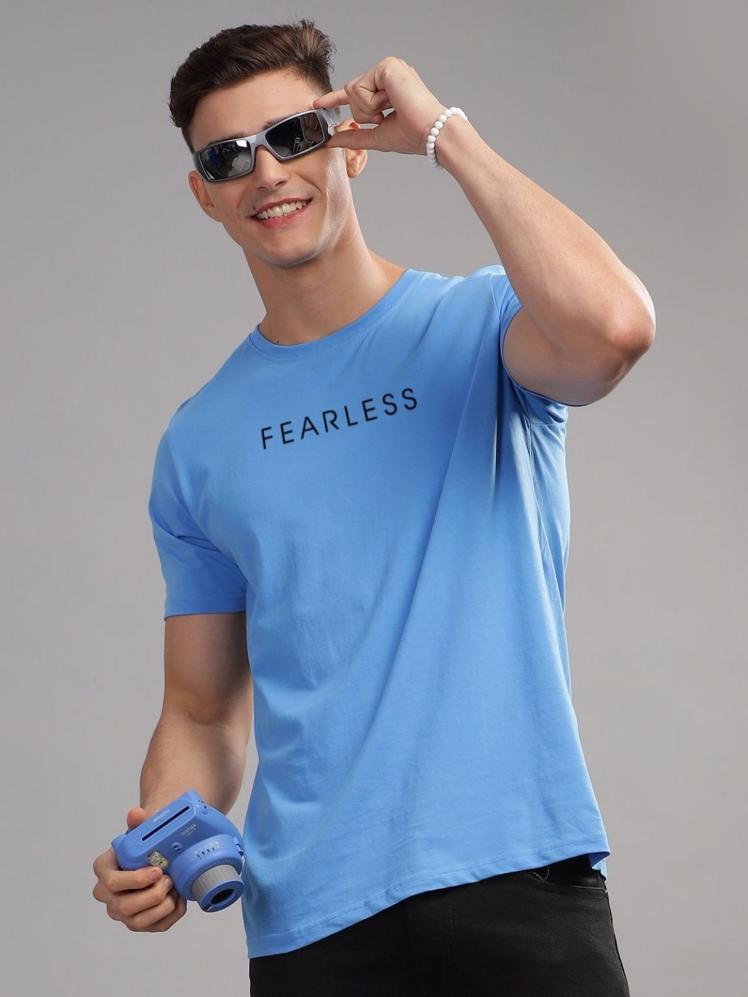 ADRO Men Typography Raw Edge T-shirt