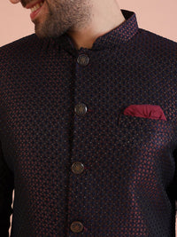 KISAH Men Self-Design Cotton Indowestern Sherwani Trouser Set