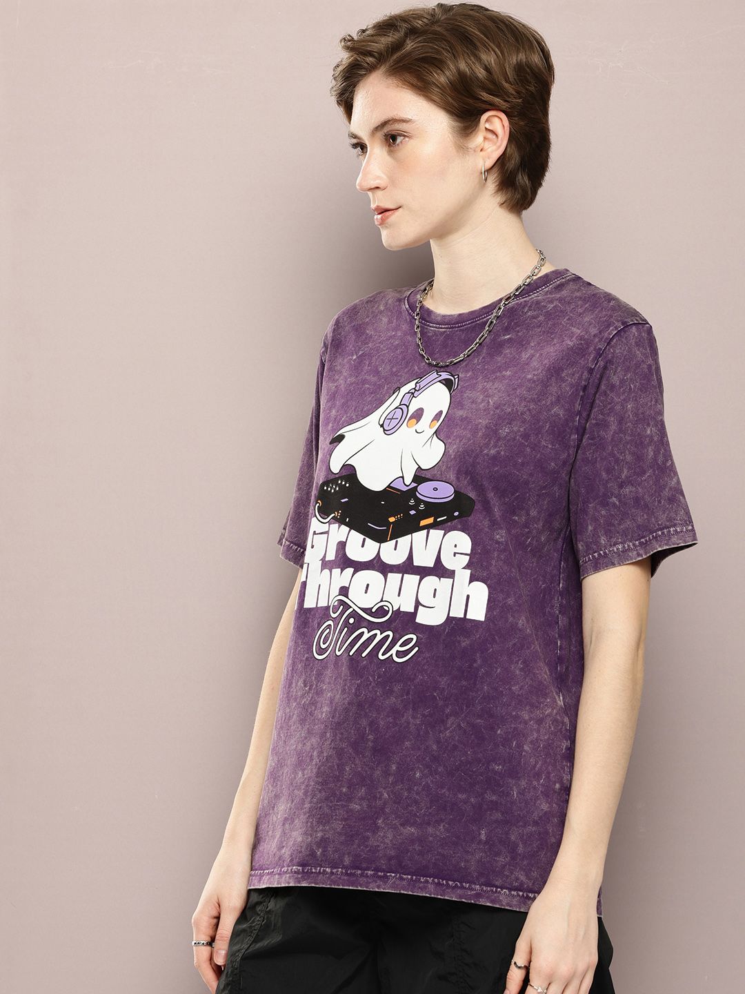DILLINGER Graphic Printed Drop-Shoulder Sleeves Pure Cotton T-shirt