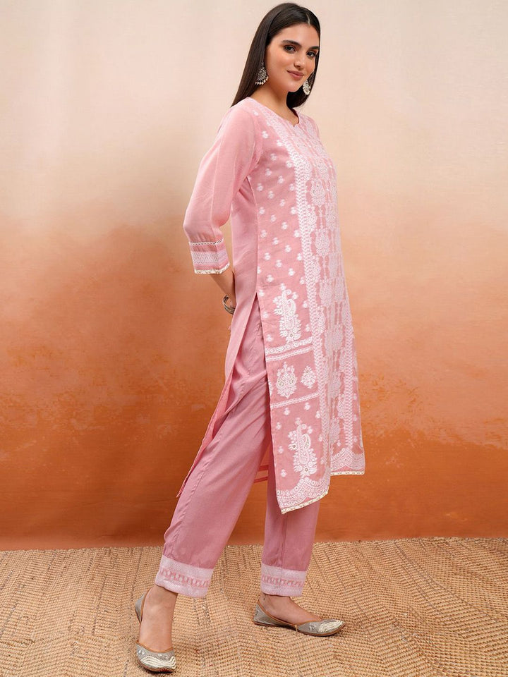 Vishudh Paisley Embroidered Regular Thread Work Kurta with Trouser & Dupatta