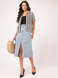 DressBerry Escape Essentials Thread Work Open Knit Shirt
