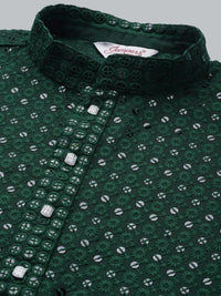 Jompers Men Chikankari Embroidered Cotton Kurta